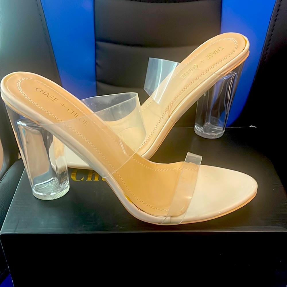 Chase & Chloe clear heels size 10